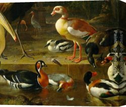 Melchior Broederlam Canvas Paintings - The Floating Feather [detail #1] by Melchior de Hondecoeter